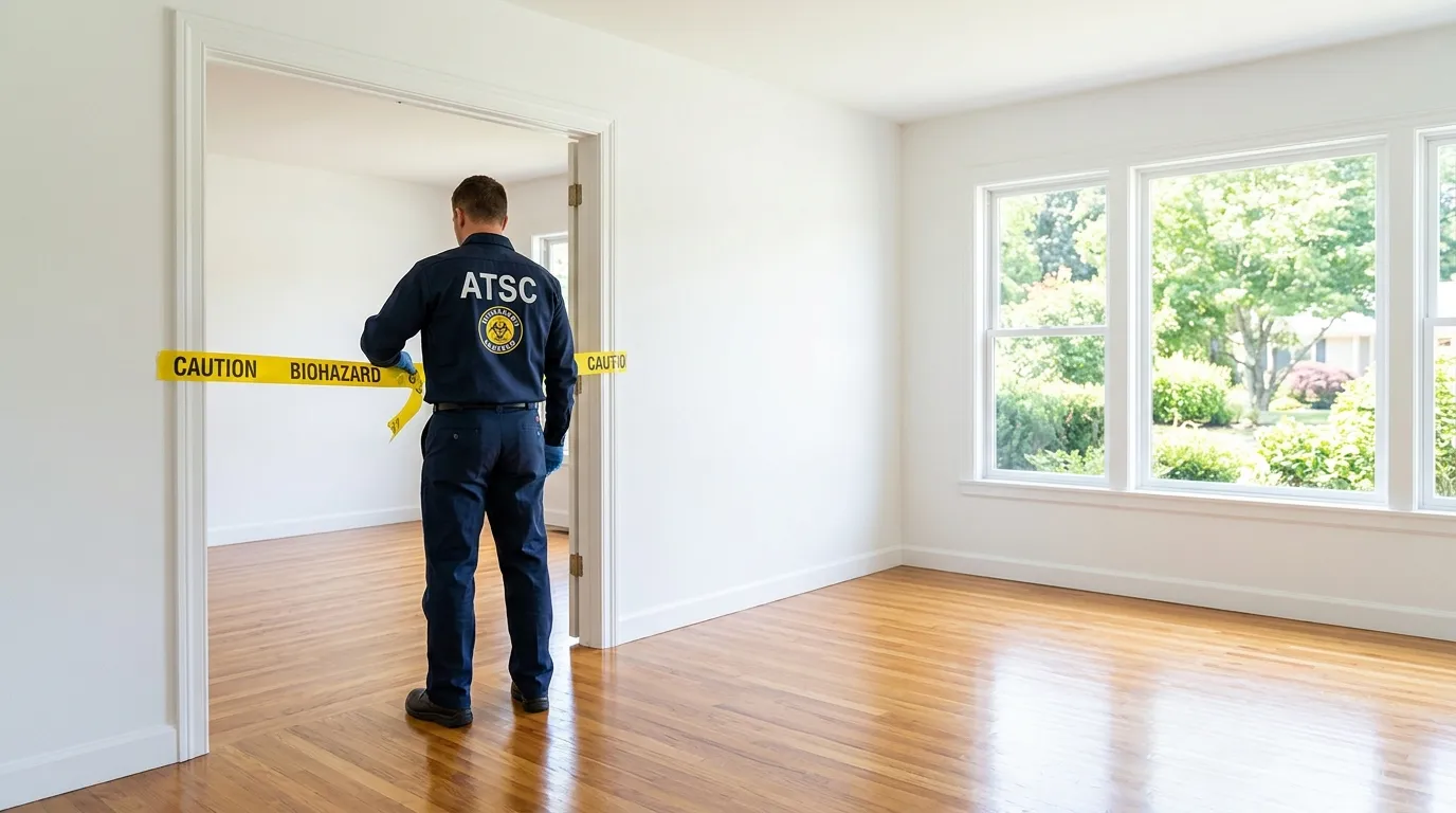 Certified biohazard cleanup crew performing Decomposition Cleanup in East Lake